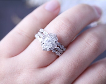 Items similar to Diamond Engagement Moissanite Engagement Ring 14K