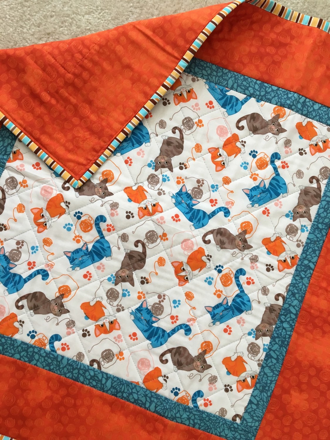 Baby Play Mat Quilted Baby Quilt Stroller by kaQuiltsandTotes