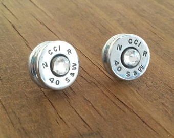 Bullet Jewelry, Bullet studs, Bullet earrings, 40 earrings, 40 studs
