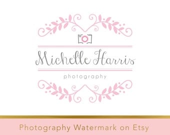 Instant download logo - DIY Pre-made Logo - Photo Watermark - Photography Logo - Watermark - Whimsical Logo - Camera Logo - Wreath logo 186
