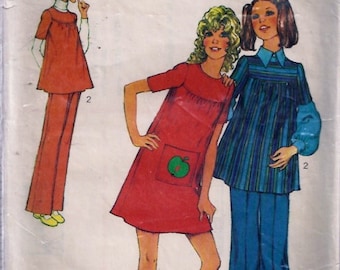 Young Junior Teens' Dresss or Smock and Trousers Pattern - Style no 3756