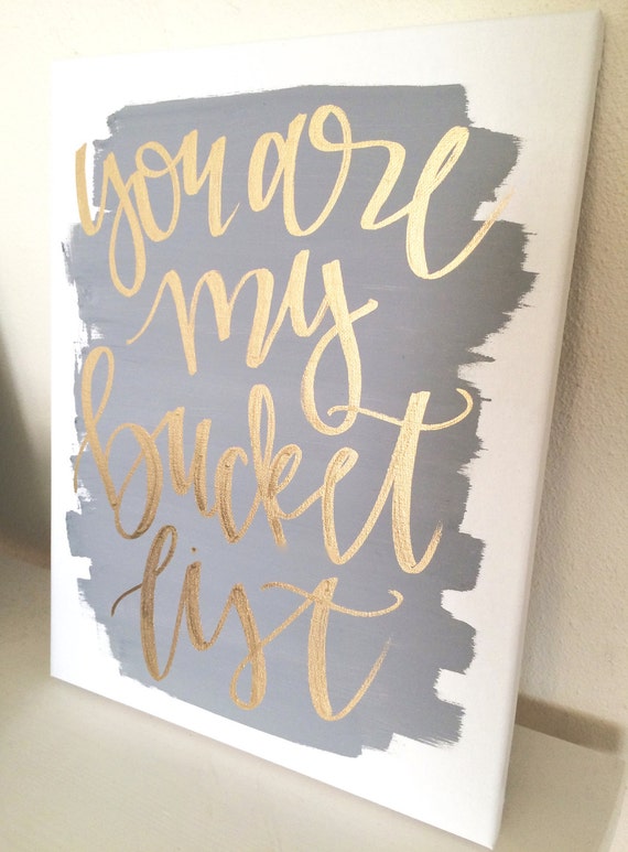 You are my bucket list 11x14 canvas sign wedding by ADEprints