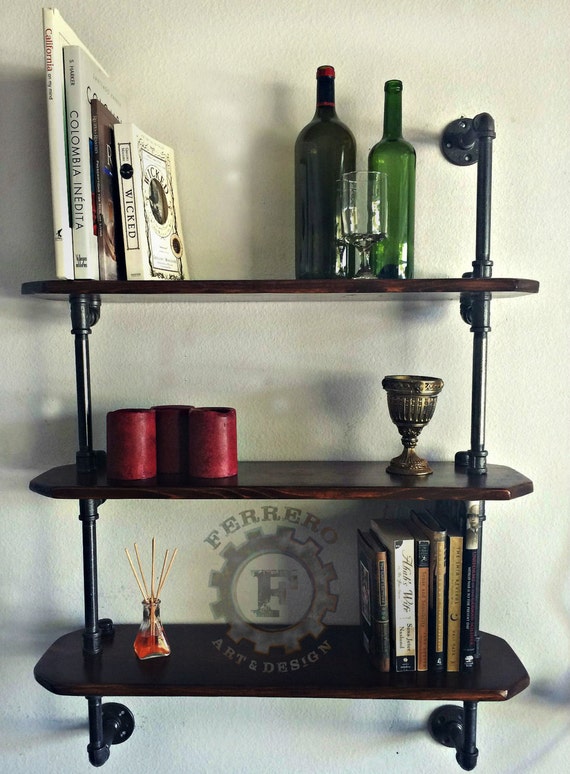 Steampunk furniturepipe Bookshelf Bookshelves by FerreroArtDesign