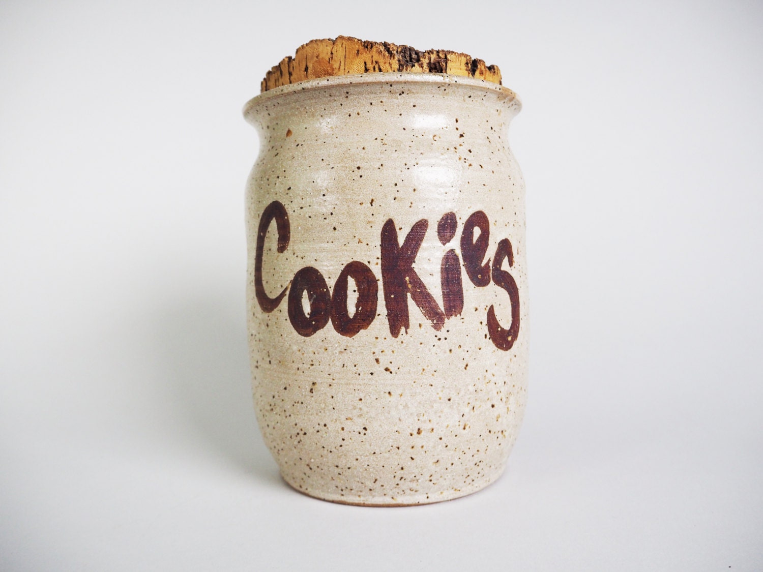 Handmade Cork Top Vintage Cookie Jar from by PracticalEnterprises
