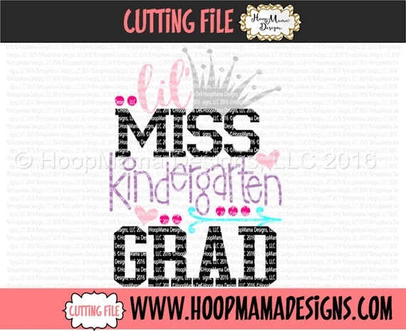 Download Little Miss Kindergarten Grad SVG DXF eps and png Files for