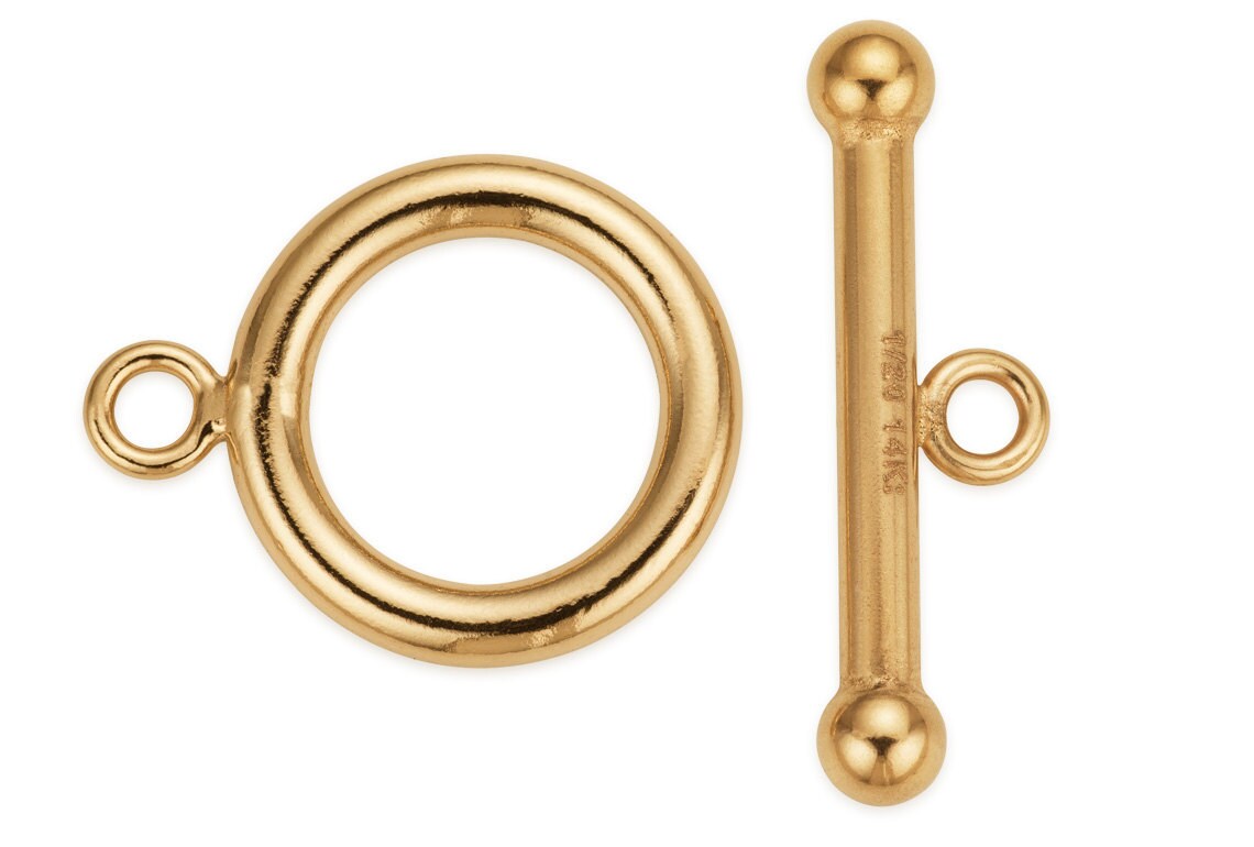 1 Set 12 mm 14K Gold Filled Ball End Toggle Clasp GF4004004