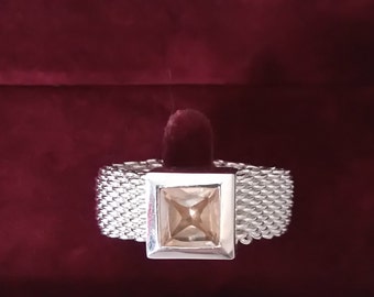 Bague Mesh ornée d'un Quartz fumé **EXPÉDITION GRATUITE** au Canada
