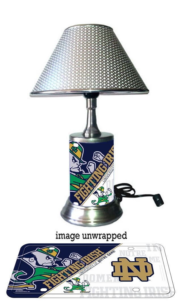 Notre Dame Fighting Irish Lamp with chrome shade