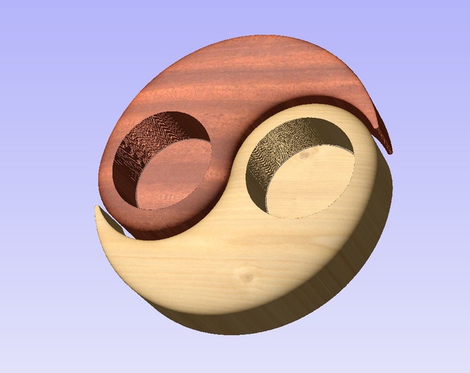 Stl 3d model of tealight holder yin-yang for cnc carving vectric aspire cut3d artcam 3d printer