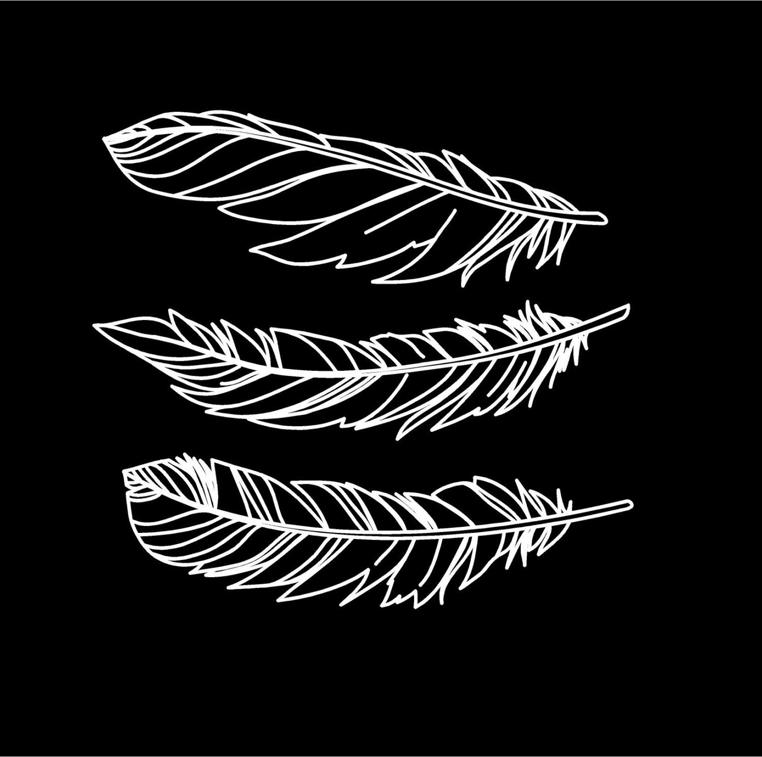 Feathers Decals Vinyl Car Auto Vehicle Decal Custom Stickers