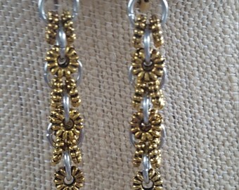 Silver and Gold Spacer earrings