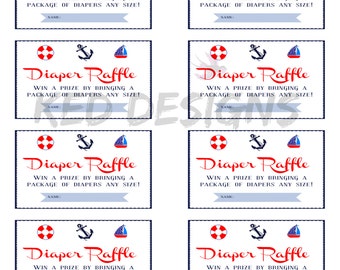 Printable-Diaper Raffle-Nautical-Anchor-Boats-Lifesaver-Blue-White-DIY-Red-Baby Shower-Theme-Boy-Girl-Prize-Diaper
