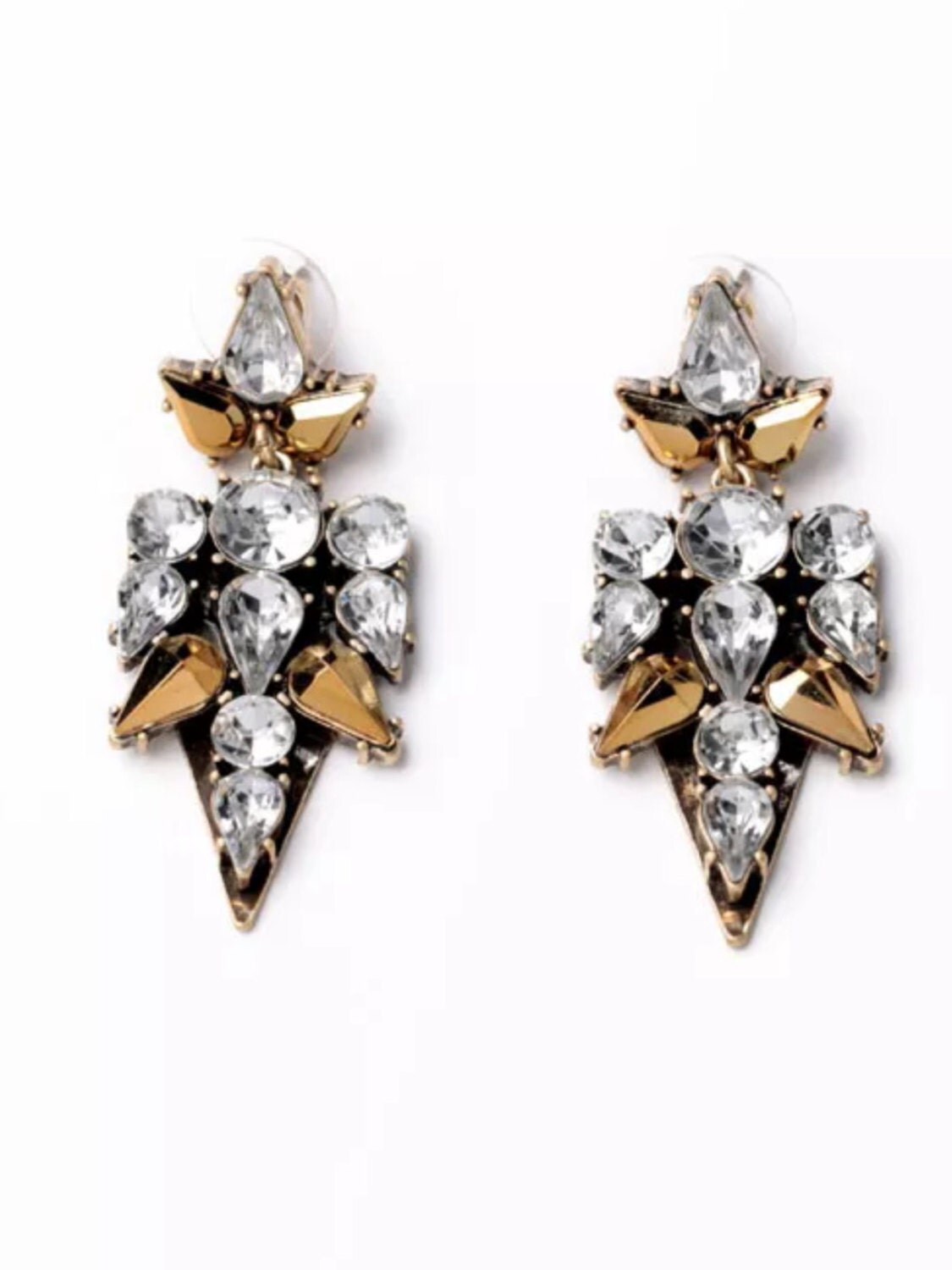 Bridal Crystal Special Occasion Earrings by Vintagevibesjewelry