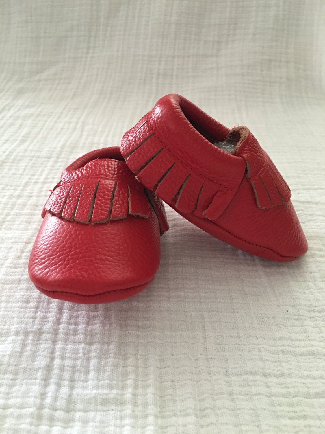 Red Leather Moccasins by MegandMaxisBoutique on Etsy