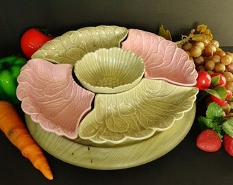 Vintage Valley Vista California Pottery Lazy Susan Snack Tray