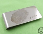 Finger Print, Kiss Print Laser Engrave, Memorial Script, TextEngrave Money Clip, Bookmark Stainles Steel Gift Idea