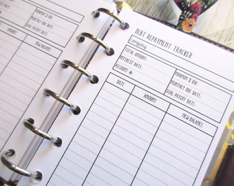 Printed Pocket Size Debt Repayment Tracker