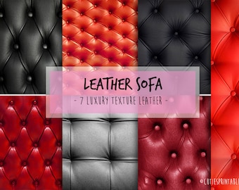 Digital Craft Paper - Luxury texture leather sofa pack printable digital download for scrapbooking - Craft Sheets - leather clip art