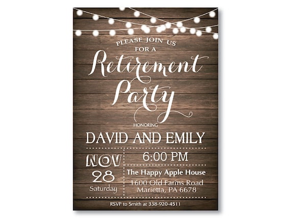 Rustic Retirement Party Invitation. Retirement Invitation.