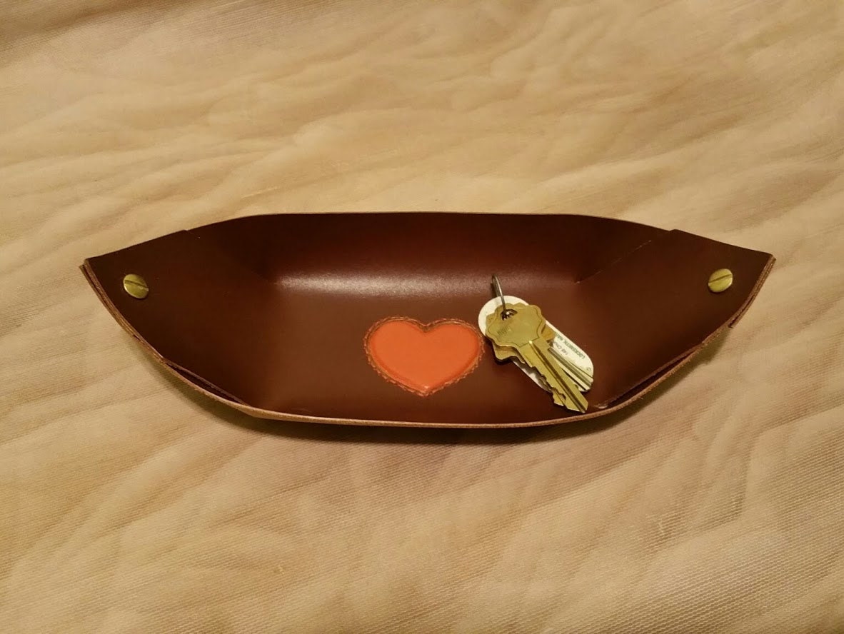 Unisex leather tray keys tray leather tray catch all
