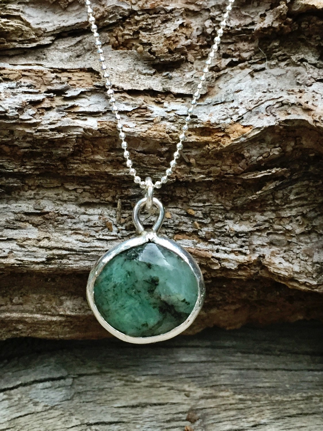 Raw emerald necklace raw emerald pendant natural emerald