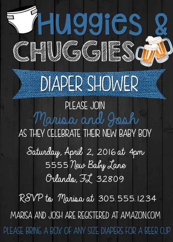 Huggies and Chuggies Baby Shower Invitation by ...