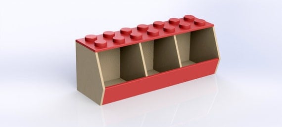 Lego bin storage plans (inch and cm)