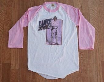 Star Wars Luke Skywalker Vintage 1970s Screen Star Ringer t shirt Vtg 70s graphic ink print X S