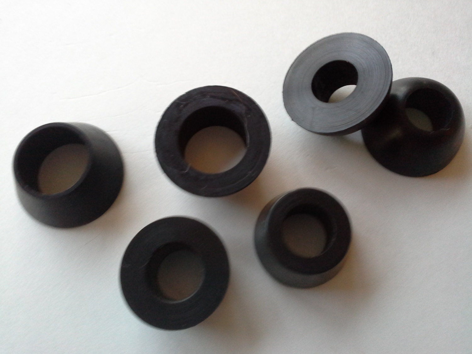 6 rubber cone washers 3 pair in different styles from BEADSHARE on Etsy