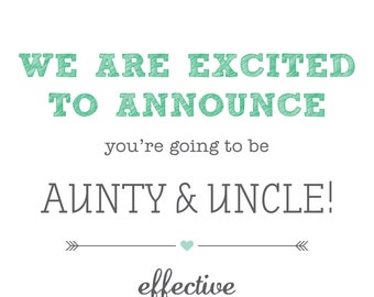 Printable, customisable Pregnancy announcement
