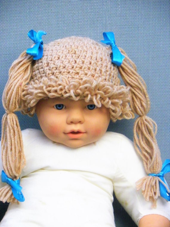 Cabbage Patch Hat Crochet Cabbage Patch Wig Knitted Wig