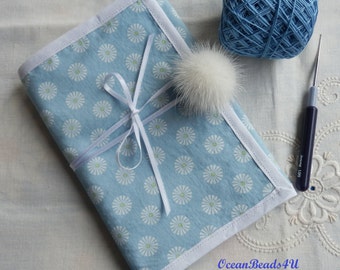 Blue Needle Case Crochet,Knitting Needle Case, Crochet Hooks Organizer, Notions, Makeup Case