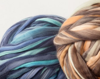 Chunky wool, Merino wool yarn, Arm knitting merino yarn, Gradient yarn, 18 microns extra fine merino wool, Tempera colors, 1 kg/2.2 lb, DIY