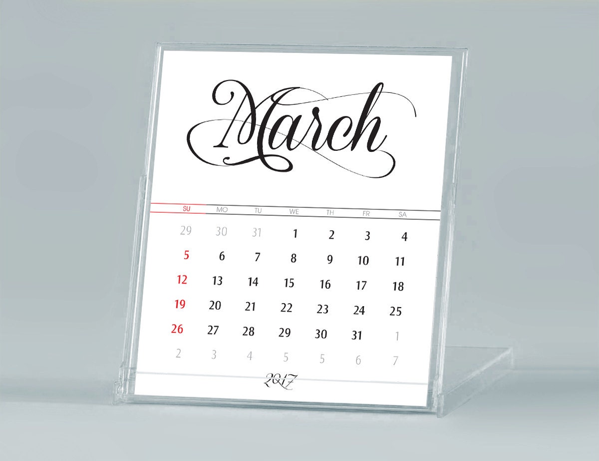 Minimalist CD Calendar 2017 Desk Calendar Printable