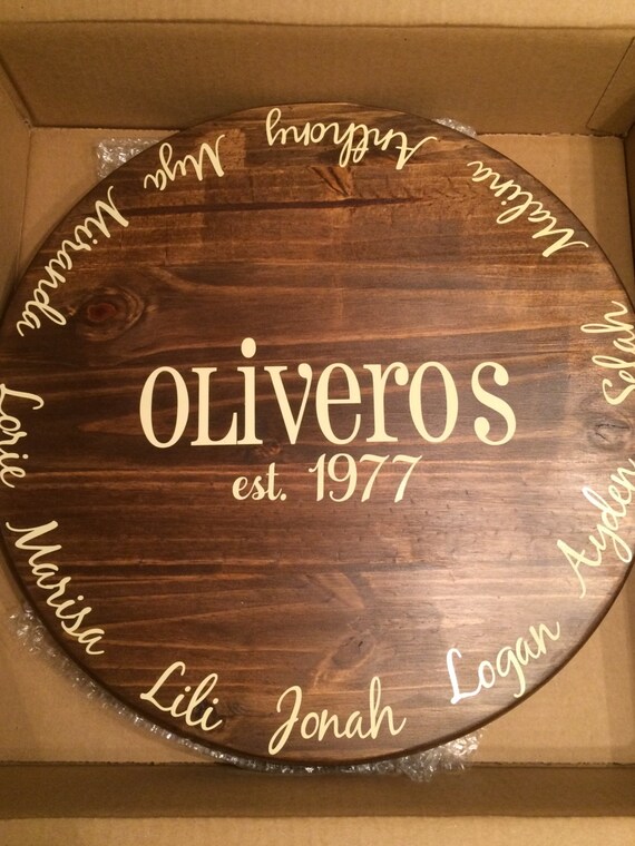 Personalized Lazy Susan with Family Names by CypressCustomDesigns