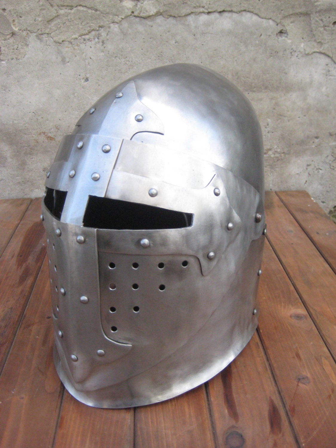 Simple Medieval Sugarloaf Helmet by ArtedeiFabbriShop on Etsy