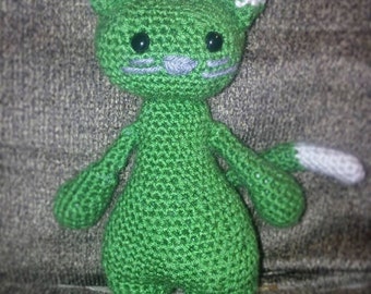 green cat stuffed animal