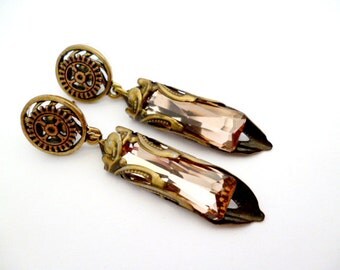 Brass Steampunk Earrings_STE6542135770_Steampunk Accessories_ Gift Ideas_earrings high brightness