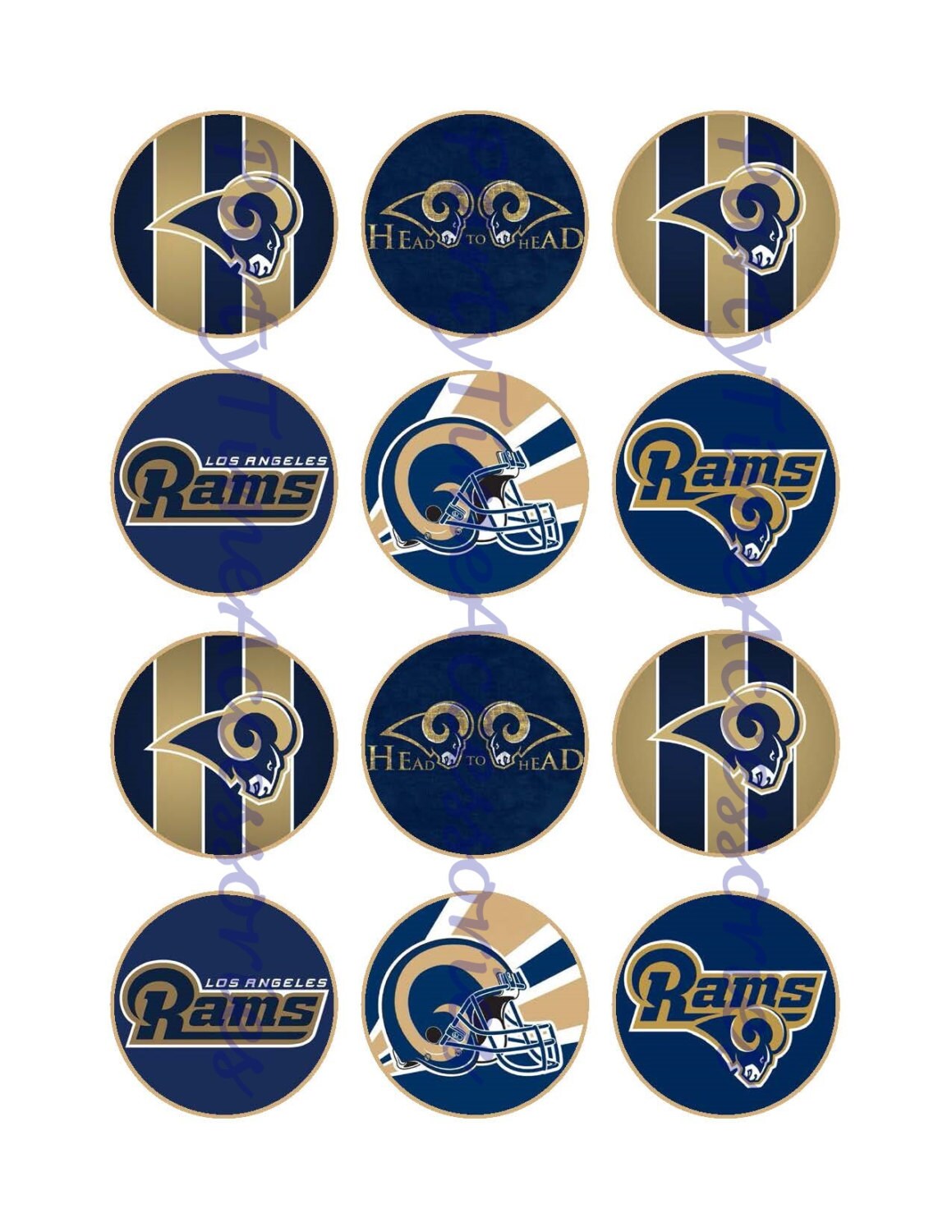 NFL Los Angeles Rams Edible Cupcake/Cookie by PartyTimeAccessories