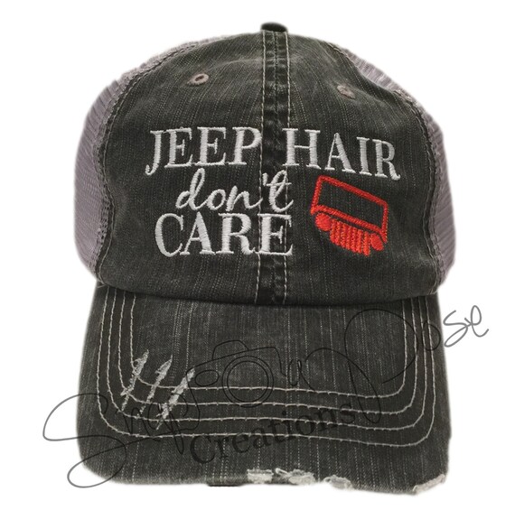 Items similar to Jeep Hair Don't Care Trucker Hat - Orange Jeep Grill