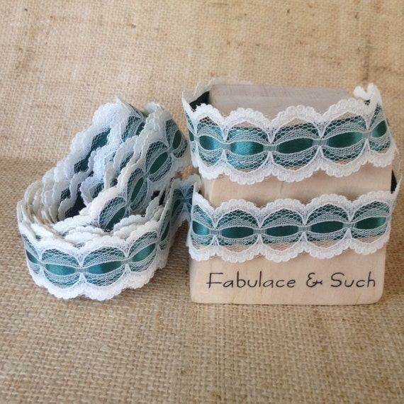 1 1/4 Inch Flat Eyelet Lace and Ribbon Trim by FabulaceAndSuch