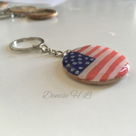 Patriotic Souvenir New York USA KeychainUSA KeyringNew York