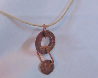 Items similar to Handcrafted Copper Earrings, Glass Beads-Amber, Copper