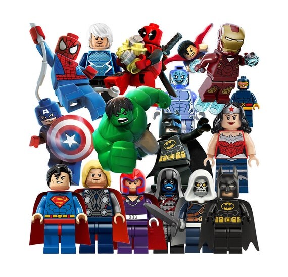 Lego Marvel Superhero 55 Images Clipart By Foxartcards On Etsy