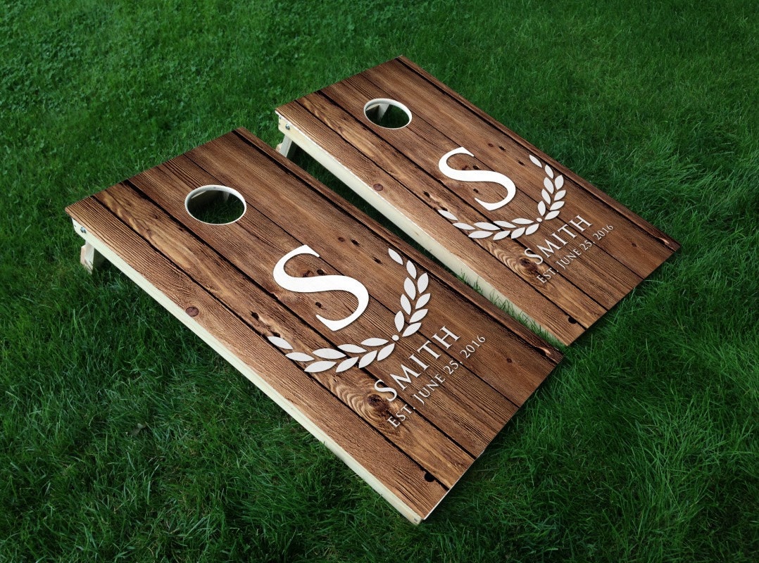 Wedding Cornhole Decals: Set Of 2 Personalized Vinyl Wraps