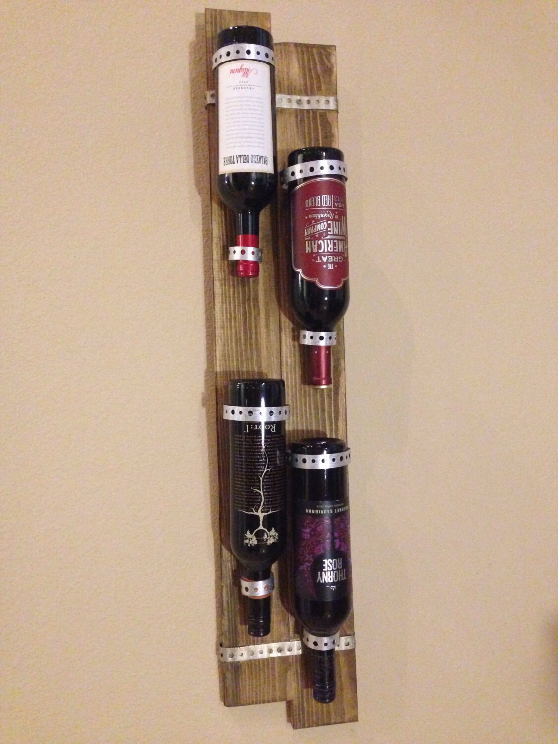 vertical reclaimed wood wine rack features reclaimed