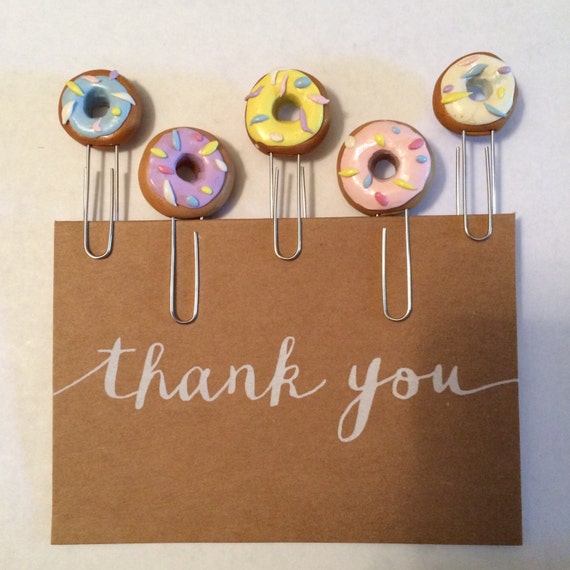 Doughnut Paper Clips - Dounghnut Bookmark - Doughnut Paper Clip - Doughnut Paperclips - Doughnut Bookmarks - Fun Bookmarks - Office Supplies