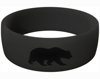 Men's Athletic Black Silicone Ring