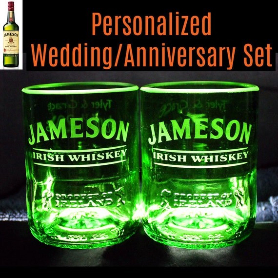 Jameson Whiskey Premium Rocks Glasses Wedding Set by Liquorware