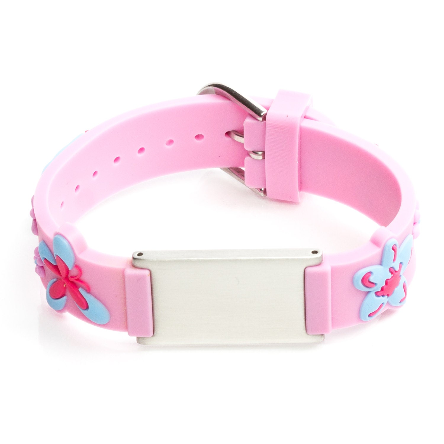 Name Bracelets kids id bracelets rubber bracelets light pink